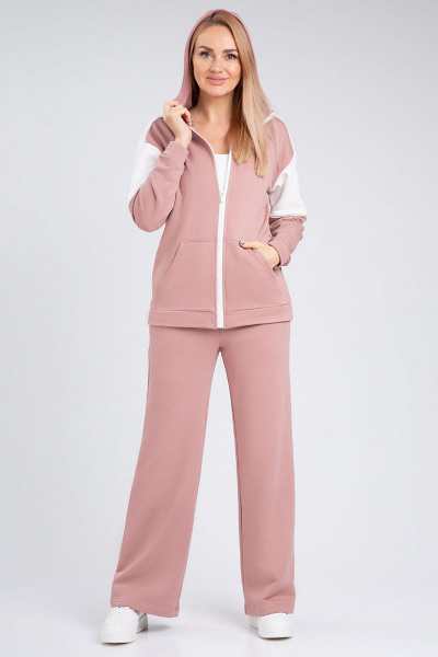Демисезонный спортивный костюм из трикотажа IVARI 61302/1 розовый - фото 3