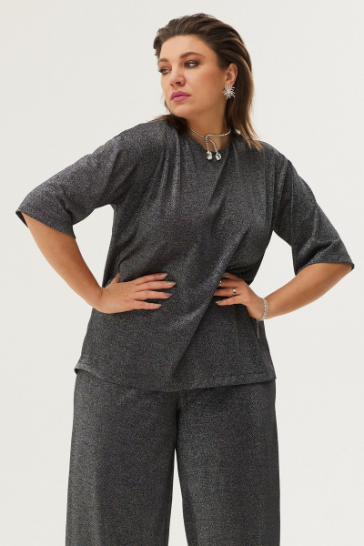 Блуза BegiModa 4080 серебро - фото 6