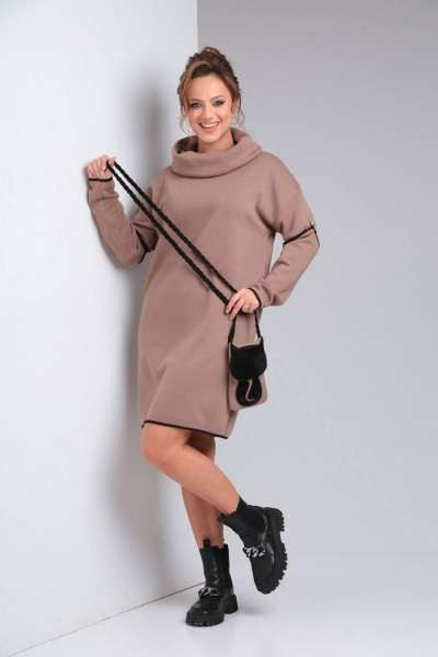 Двухпредметное платье прямого силуэта с съемным воротником Rishelie 880.1 - фото 1