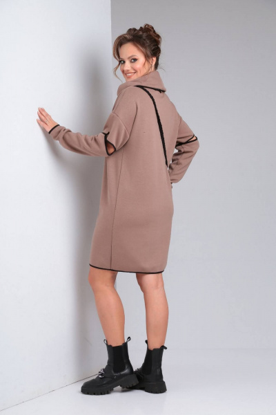 Двухпредметное платье прямого силуэта с съемным воротником Rishelie 880.1 - фото 5