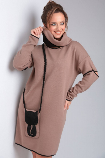 Двухпредметное платье прямого силуэта с съемным воротником Rishelie 880.1 - фото 3