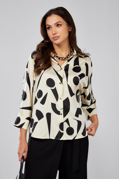 Белая блуза из текстиля с цельнокроенными рукавами ALEZA 1182.1 - фото 2