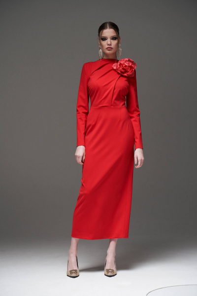 Брошь, платье MilMil 1096 Москва/красный - фото 1