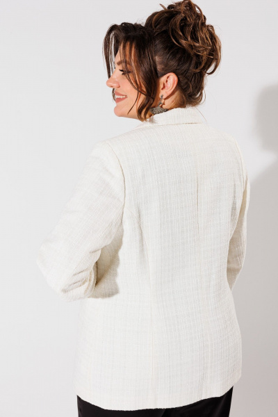 Шикарный белый жакет Стиль Шанель с пуговицами Anelli 1418 молочный - фото 6