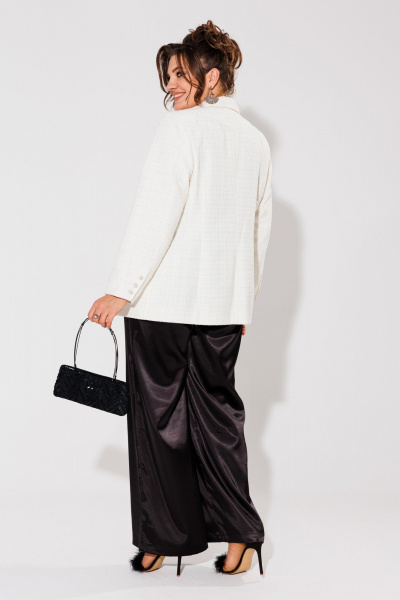 Шикарный белый жакет Стиль Шанель с пуговицами Anelli 1418 молочный - фото 5