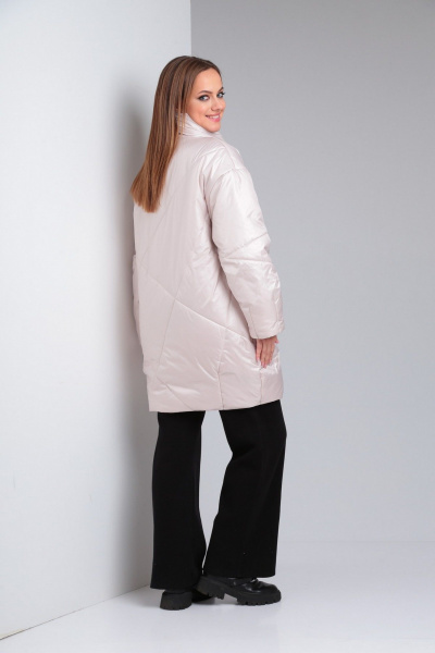 Куртка утепленная асимметричная на кнопках Диомант 1922 беж - фото 7