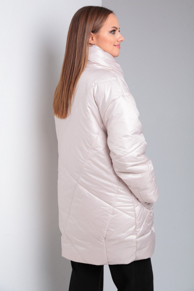 Куртка утепленная асимметричная на кнопках Диомант 1922 беж - фото 8