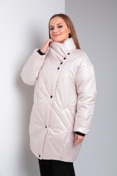 Куртка утепленная асимметричная на кнопках Диомант 1922 беж - фото 1