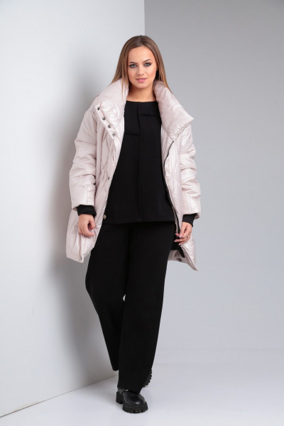 Куртка утепленная асимметричная на кнопках Диомант 1922 беж - фото 4