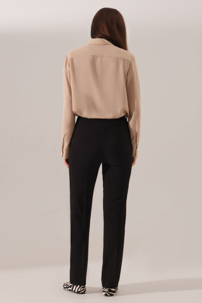 Черные брюки из смесовой ткани с классическим прямым кроем Панда 163660w черный - фото 2