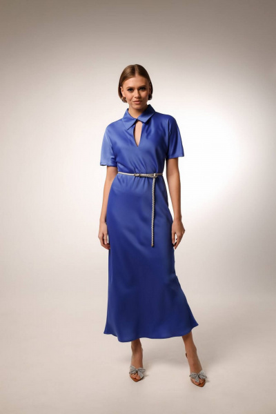 Миди платье из атласа с вырезом капелька и ремешком PUR PUR 11-195/2 - фото 1