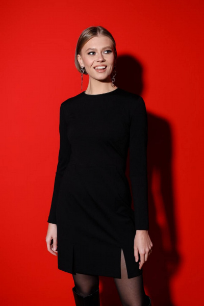 Короткое платье из плотного трикотажа с декоративными стразами PUR PUR 11-252 - фото 3