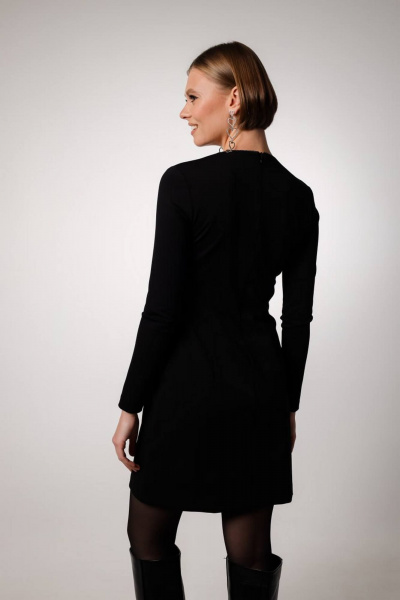 Короткое платье из плотного трикотажа с декоративными стразами PUR PUR 11-252 - фото 8