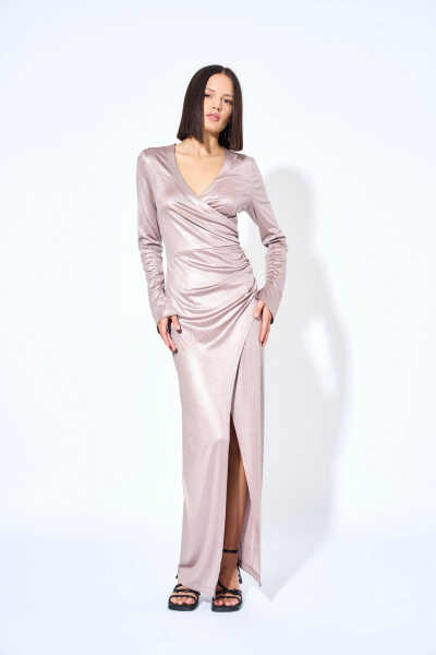 Платье из трикотажа с запахом и складками AG Green G489/1 - фото 1