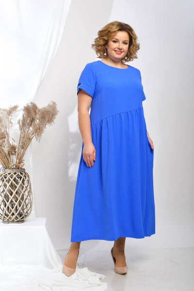 Легкое платье из эластичной вискозы с декоративными стразами Sharm-Art 1027-3 - фото 1