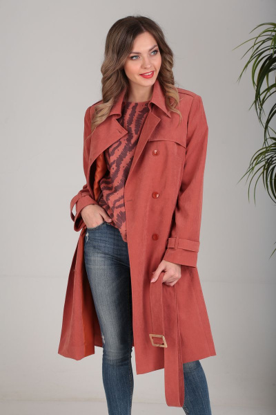 Тренч SandyNa 13664 терракот_купрум - фото 5