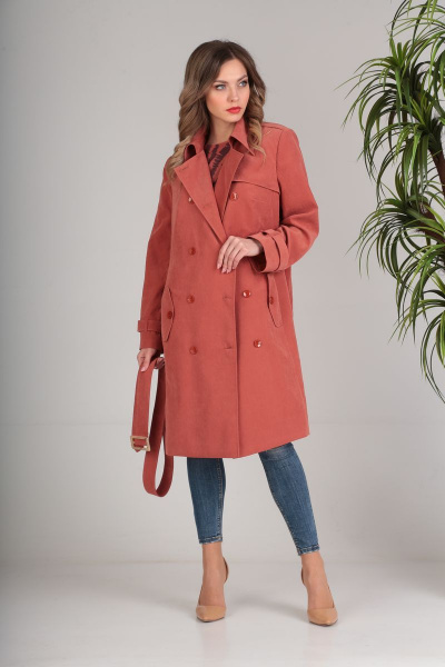 Тренч SandyNa 13664 терракот_купрум - фото 3