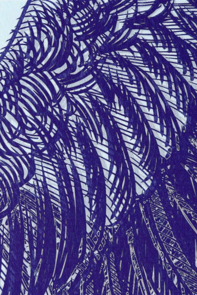 Шарф с цифровым принтом, бело-синий, 46х170 см TrendCorner 1-4-3-123 773 - фото 2