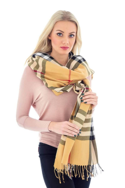 Демисезонный шарф с крупной полоской 70x180 см TrendCorner 6-6-8-24 101 - фото 1