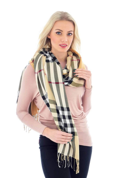Демисезонный текстильный шарф с крупной полоской TrendCorner 6-6-8-24 106 - фото 1