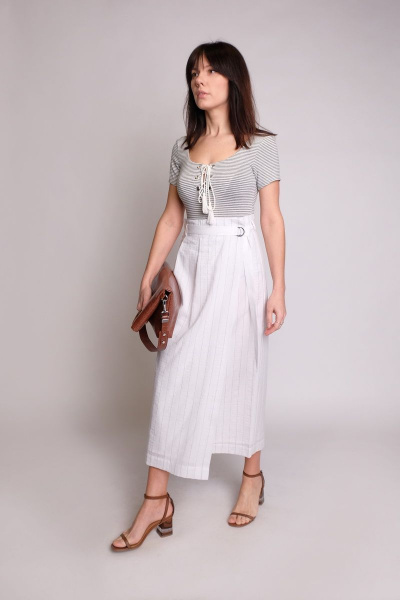 Юбка из текстиля, белая, летняя, на каждый день BURVIN 6802-21 1 - фото 2