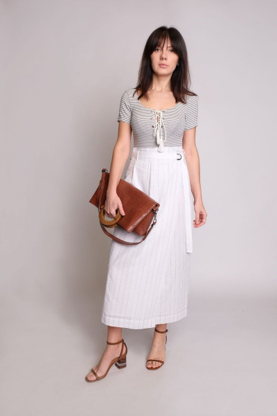 Юбка из текстиля, белая, летняя, на каждый день BURVIN 6802-21 1 - фото 1