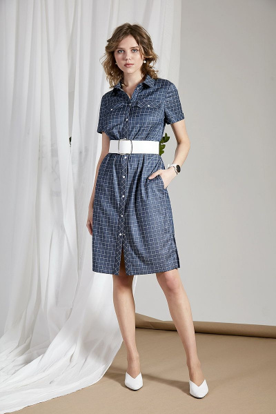 Платье рубашечного кроя из эластичного поливискозного текста DIVINA D1.285-2 - фото 1