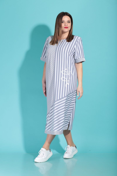 Платье Karina deLux B-287 серо-белый - фото 1