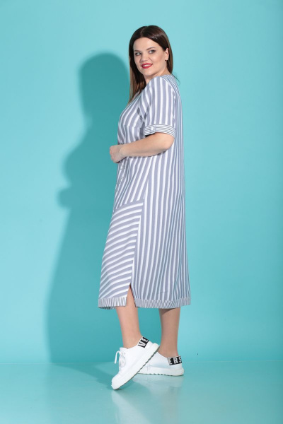Платье Karina deLux B-287 серо-белый - фото 2