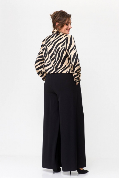Блуза, брюки Koketka i K 1113 черный+бежевый - фото 7