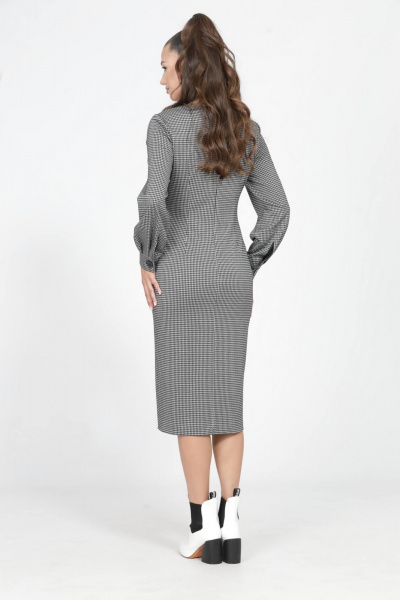 Деловое и повседневное платье с асимметричной шлицей Твой имидж 1626 черный - фото 2