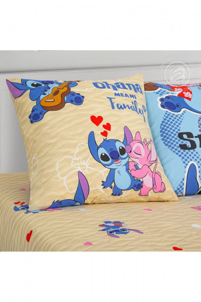 Комплект постельного белья поплин из хлопка голубой желтый АРТПОСТЕЛЬ 912 алоха - фото 3