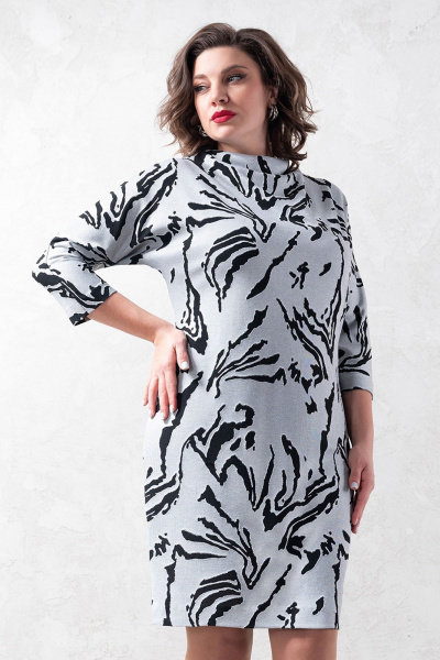 Полуприлегащее платье из вискозы и трикотажа, для повседневной носки Avanti 1614 - фото 1