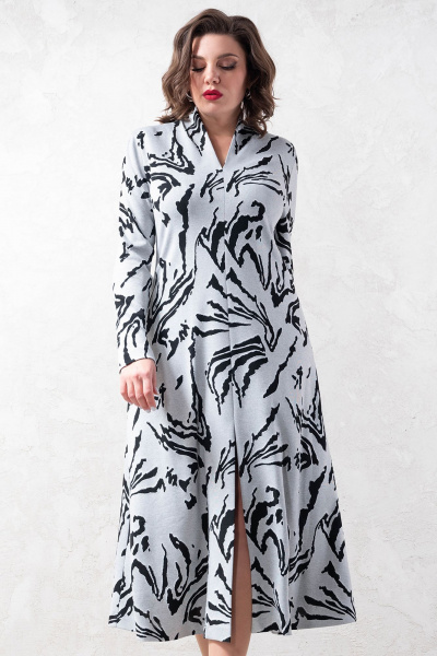 Элегантное трикотажное платье из вискозы, стройнящий воротник Avanti 1617 - фото 1