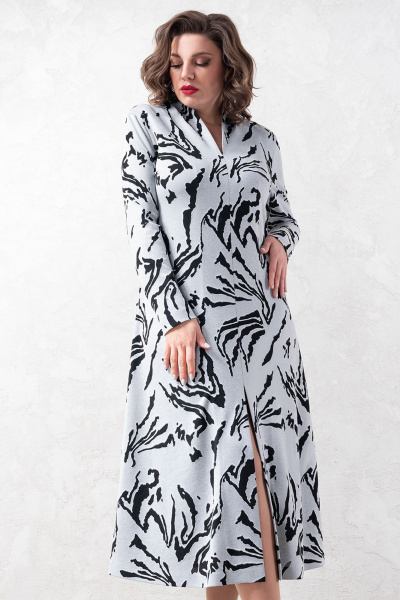 Элегантное трикотажное платье из вискозы, стройнящий воротник Avanti 1617 - фото 5