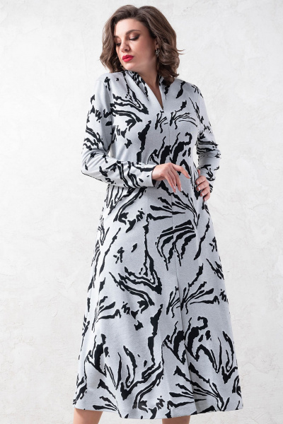 Элегантное трикотажное платье из вискозы, стройнящий воротник Avanti 1617 - фото 3