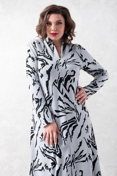 Элегантное трикотажное платье из вискозы, стройнящий воротник Avanti 1617 - фото 2