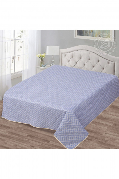 Стеганное хлопковое покрывало, синий цвет, универсальный стиль АРТПОСТЕЛЬ 2256 дарси - фото 4