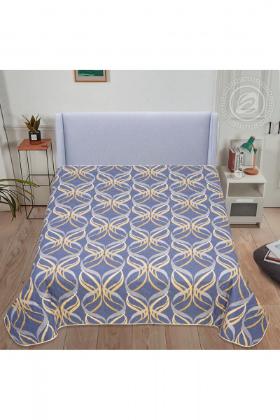 Стеганное хлопковое покрывало, синий цвет, универсальный стиль АРТПОСТЕЛЬ 2256 дарси - фото 3