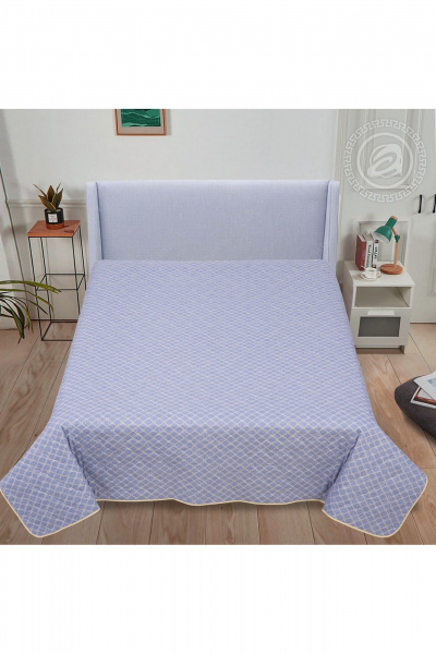 Стеганное хлопковое покрывало, синий цвет, универсальный стиль АРТПОСТЕЛЬ 2256 дарси - фото 2