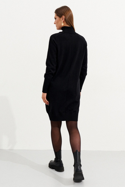 Платье базовое из трикотажа с горловиной и свободной посадкой Ketty К-16280 черный - фото 7