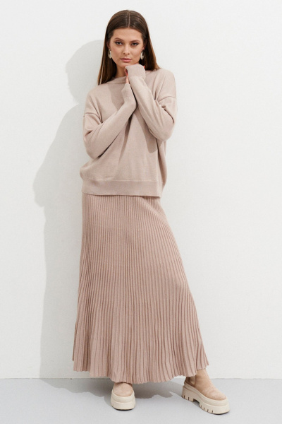 Джемпер, юбка Ketty АМ-132 бежевый - фото 6