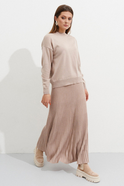 Джемпер, юбка Ketty АМ-132 бежевый - фото 1