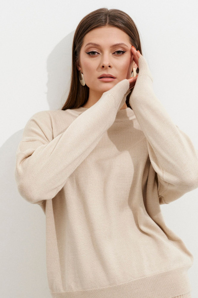 Джемпер, юбка Ketty АМ-132 светло-бежевый - фото 8