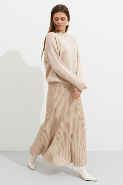 Джемпер, юбка Ketty АМ-132 светло-бежевый - фото 6