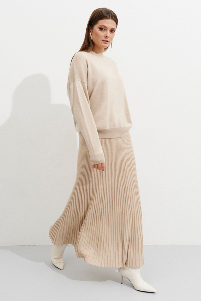 Джемпер, юбка Ketty АМ-132 светло-бежевый - фото 5