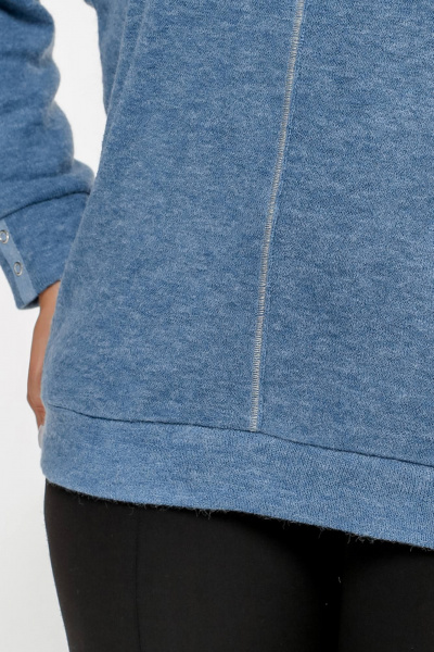 Джемпер с воротником и тесьмой из ангорского имитатора La rouge 33325 голубой - фото 7