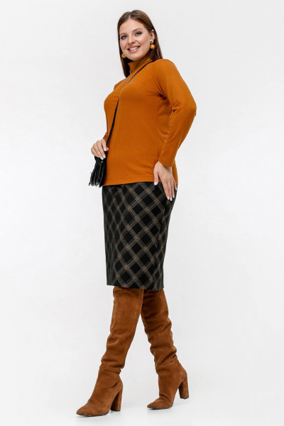 Водолазка оранжевая из вискозы и трикотажа для повседневности La rouge 38975 золото - фото 3
