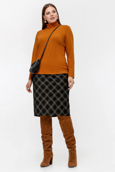 Водолазка оранжевая из вискозы и трикотажа для повседневности La rouge 38975 золото - фото 2