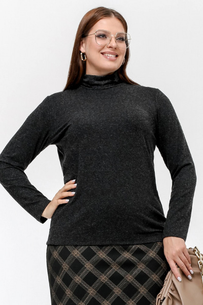 Водолазка черная из вискозы и трикотажа для ежедневных образов La rouge 38975 черный - фото 1